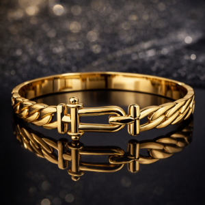 premium gold finish |premium gold plated chain link adjustable bracelet for women – elegant lock design