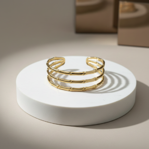 premium gold finish |layer cuff adjustable bamboo bracelet artificial jewellery