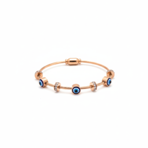 premium gold finish |adjustable rose gold evil eye bracelet for women – stylish charm bracelet with crystal beads