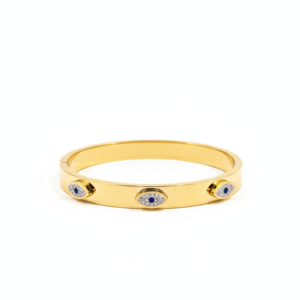 premium gold finish |elegant gold finish evil eye bracelet for women | stylish protective designer bangle