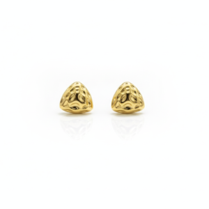 premium gold finish | textured triangle gold stud earrings – contemporary anti tarnish finish