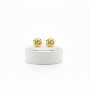 premium gold finish | twisted knot gold stud earrings – classic anti tarnish finish