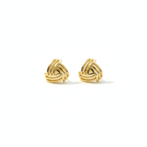 premium gold finish | interwoven knot gold stud earrings – minimal anti tarnish design