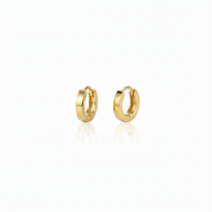 premium gold finish | thick huggie hoop earrings