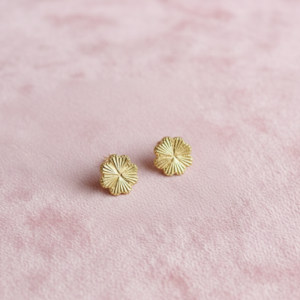 premium gold finish | radiant flower earrings – textured anti tarnish finish