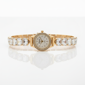 gold crystal bracelet watch for women