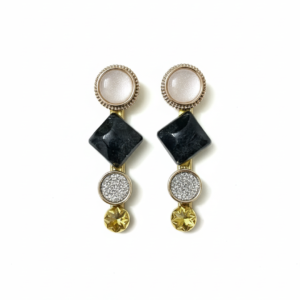 black & gold geometric designer hair pin