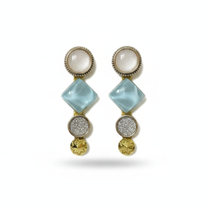 sky blue & gold designer hair pin for women