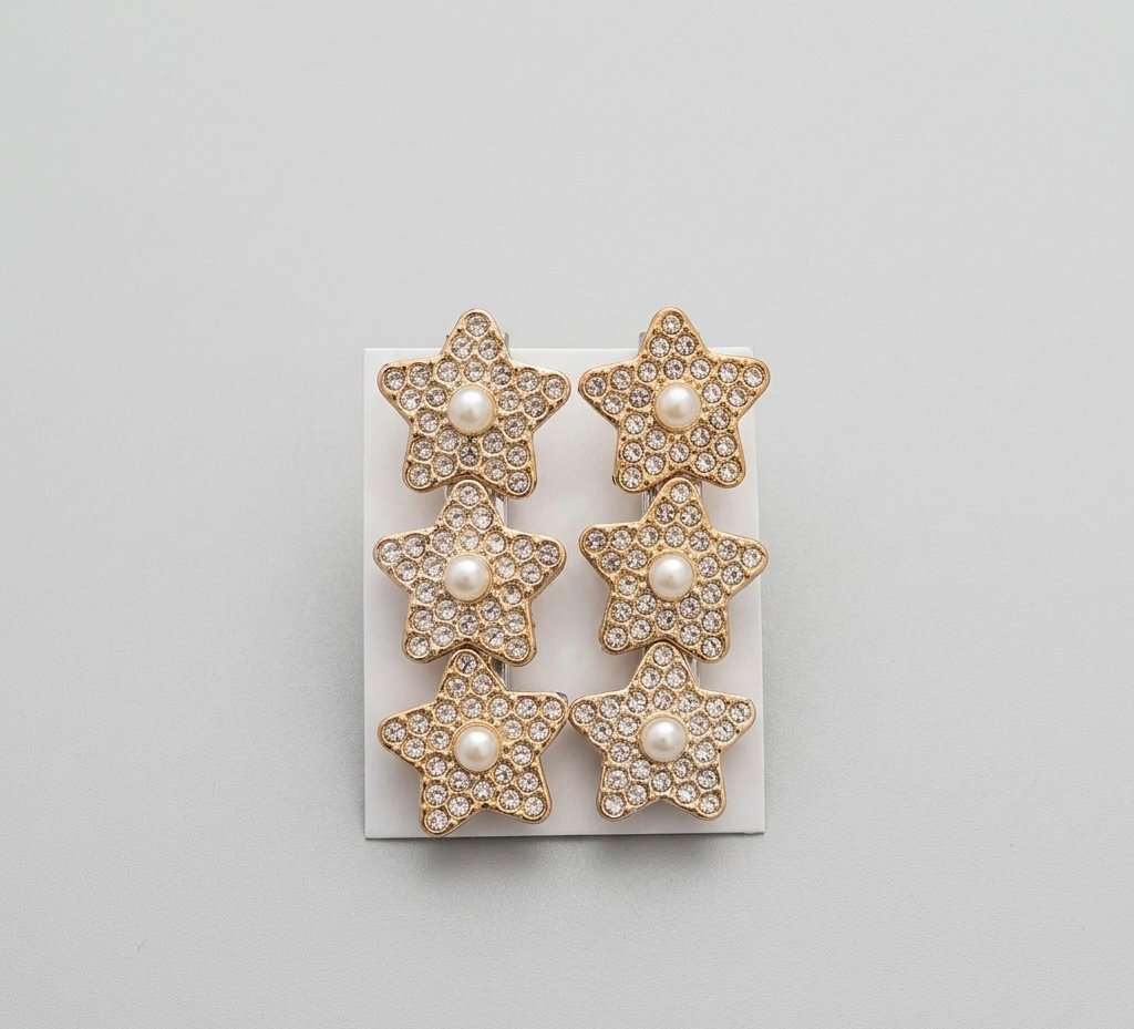 gold star crystal hair pins set | pearl center rhinestone hair clips gold star crystal hair pins set | pearl center rhinestone hair clips