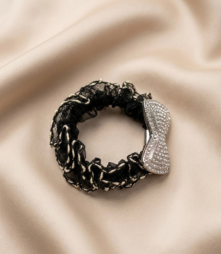rhinestone bow hair rubber band | elegant crystal hair tie rhinestone bow hair rubber band | elegant crystal hair tie