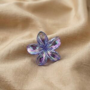 pink color glossy floral hair clip for women| hair clutch