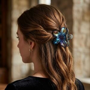 multicolor glossy floral hair clip for women| hair clutch