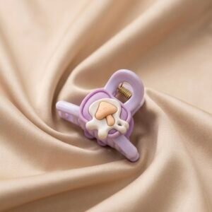 cute mushroom hair clutch for kids | purple cartoon hair clip for girls