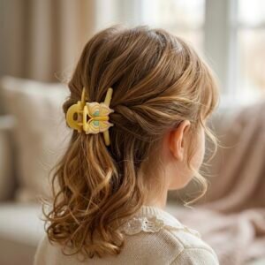 cute butterfly hair clutch for kids | yellow cartoon hair clip for girls